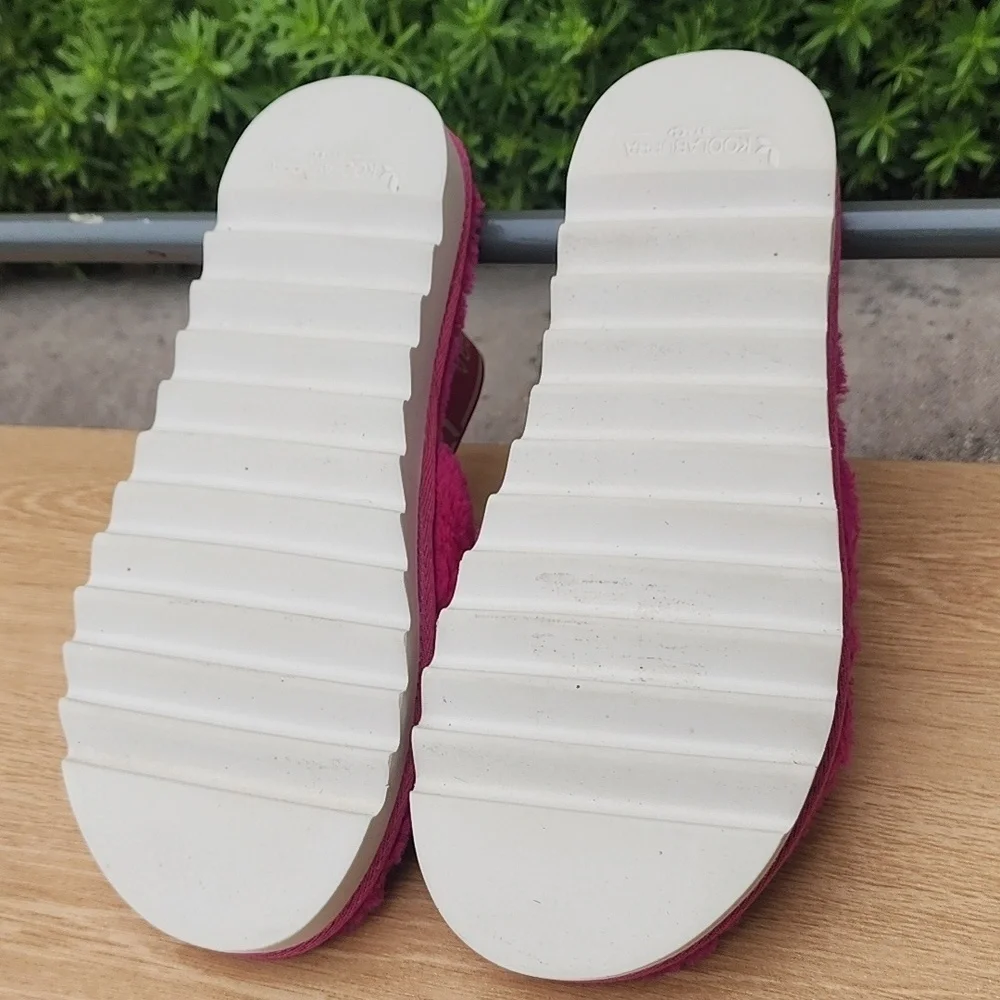 Koolaburra by UGG Kid's Backstrap Slide Sandals Fuzz'n Raspberry Rose Size US 4